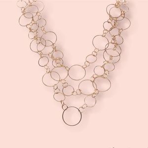 Rose Gold Bubble Necklace earring set 15 inch long